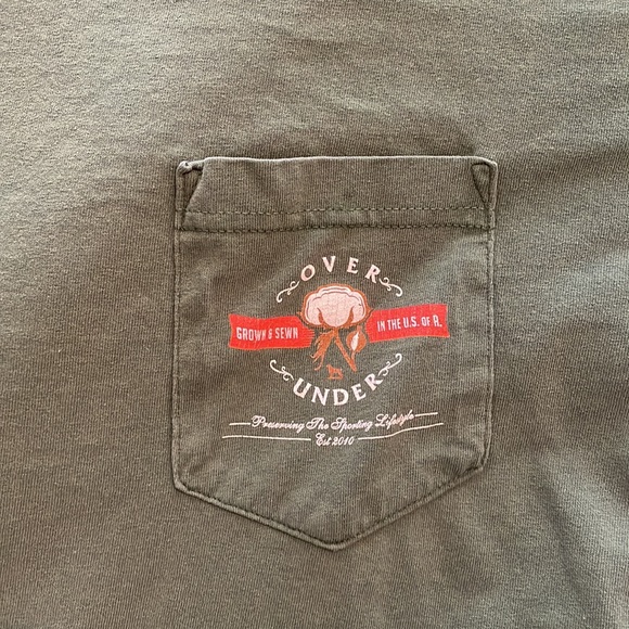 Over Under green front pocket t shirt size large - Picture 4 of 5
